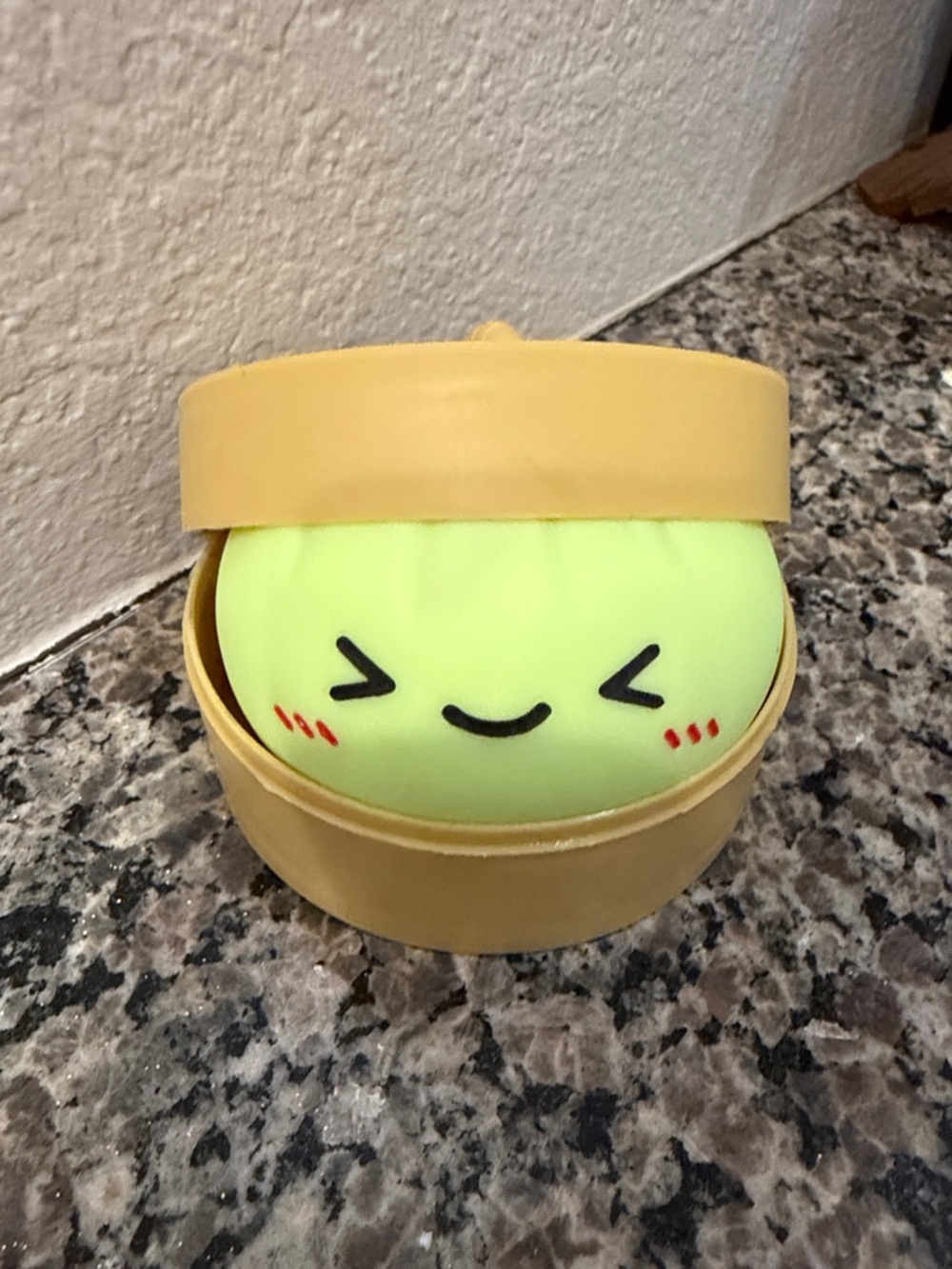 Rare Smiling Yellow-Green Dumpling Squishy Toy